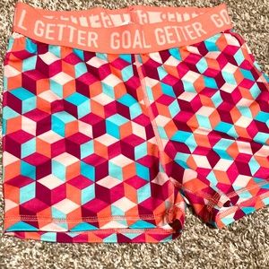 patterned athletic shorts